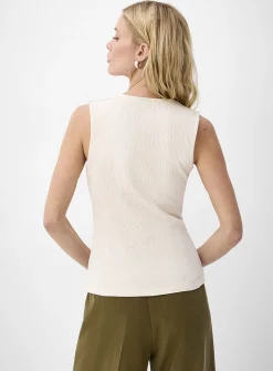 Crinkled texture square-neck cami