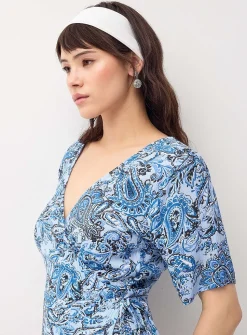 Crinkled wrap-style minidress