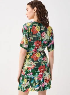 Crinkled wrap-style minidress