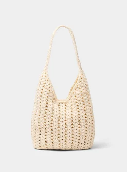Crocheted-cord hobo bag