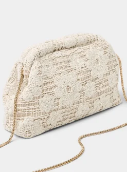 Crocheted-flower evening bag