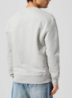Crocheted logo heathered sweatshirt