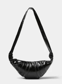 Croissant coated fabric small bag