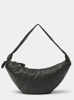 Croissant large grained leather bag