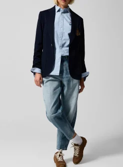Cropped barrel-leg jean