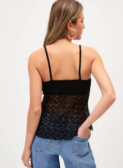 Cropped lace fly-away cami