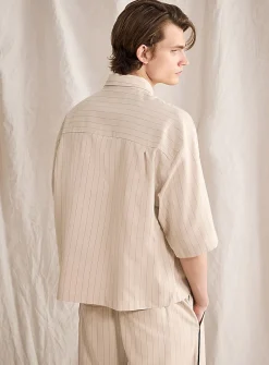 Cropped pinstripe shirt