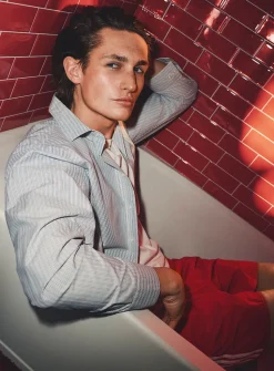Cropped poplin dress shirt