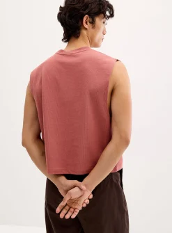 Cropped ribbed muscle tee