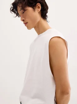 Cropped ribbed muscle tee