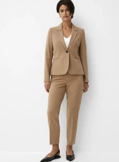 Cropped single-button stretch blazer