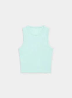 Cropped solid ribbed cami