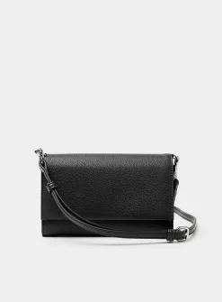 Crossbody pebbled bifold wallet
