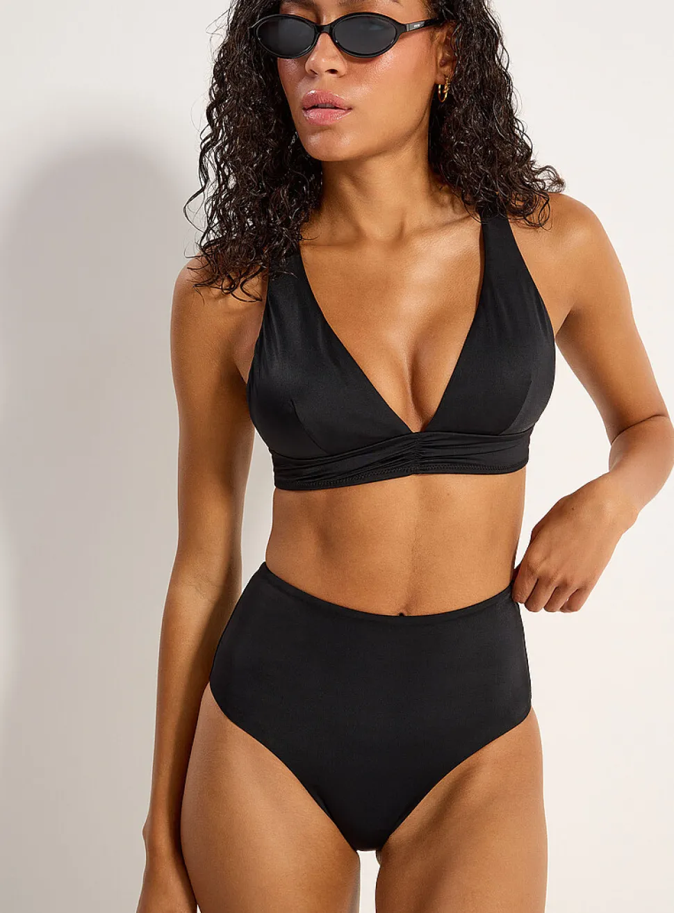 Cross strap triangle bralette