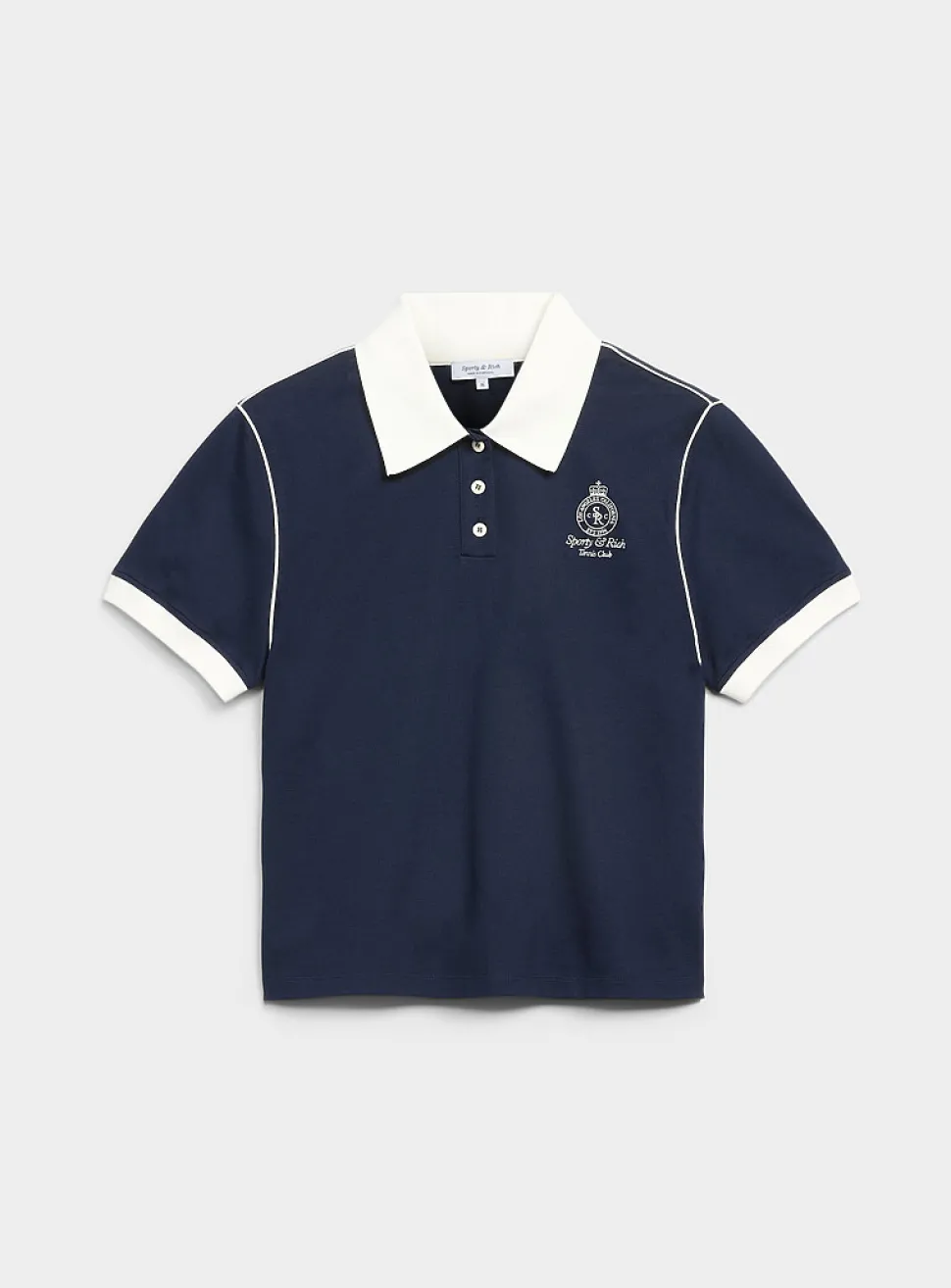 Crown 70's contrasting trim piqué polo shirt