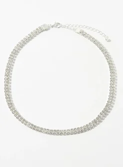 Crystal double-row choker