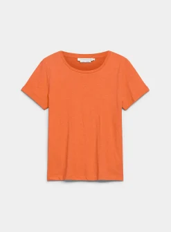 Cuffed-sleeve organic cotton T-shirt