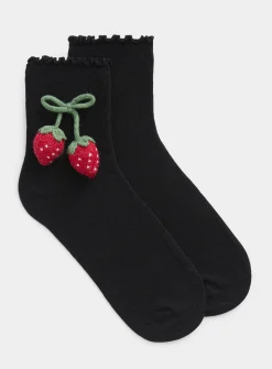 3D accent ankle socks