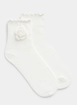 3D accent ankle socks