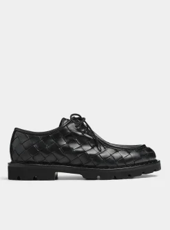 Damiano braided leather derby shoes