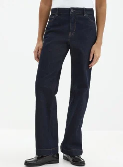 Dark blue structured jean