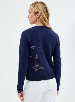 Delicate embroidery 100% cotton cardigan