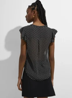 Delicate pleating sheer chiffon blouse