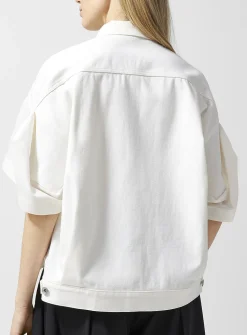 Denim back white shirt