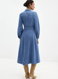 Denim midi shirtdress