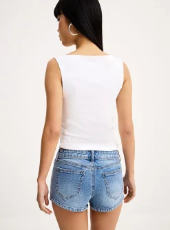 Denim mini short