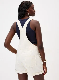 Denim overall shorts