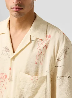Devil postcard cabana shirt