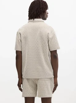 Diamond jacquard polo