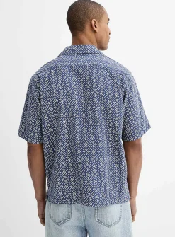 Diamond mosaic camp shirt