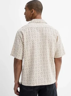 Diamond mosaic camp shirt