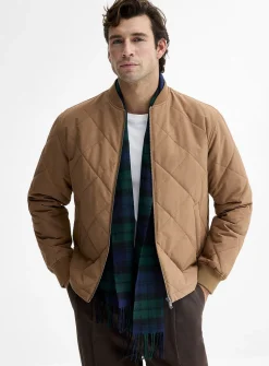 Diamond quilted bomber jacket