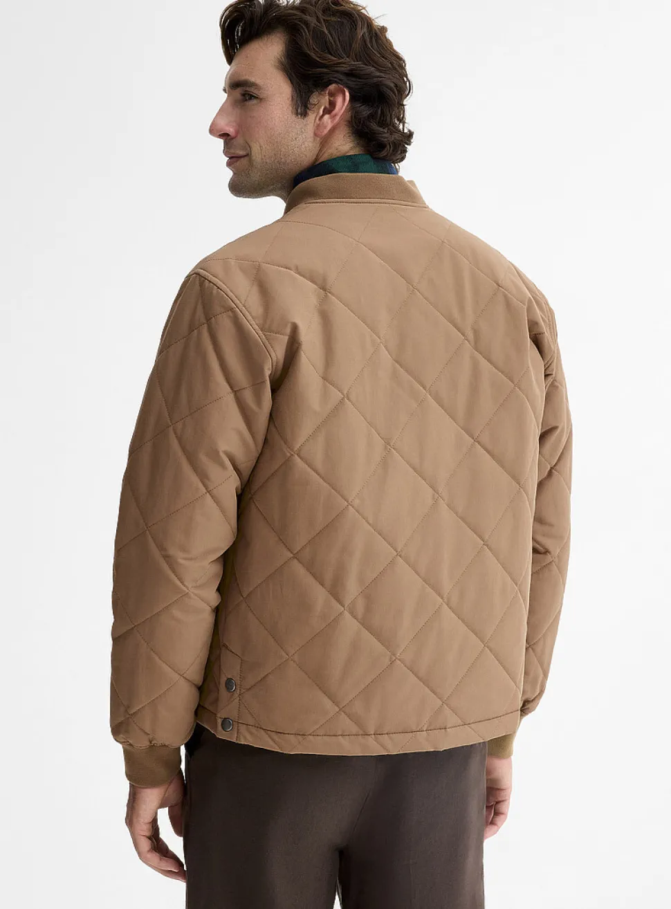 Diamond quilted bomber jacket