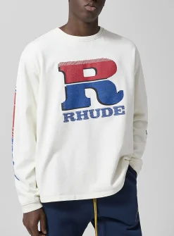 Distressed logo long-sleeve T-shirt