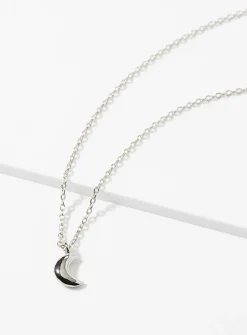 Domed moon necklace