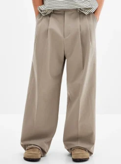 Double-pleat baggy chinos