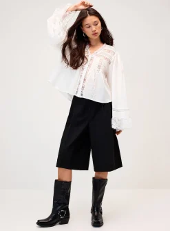 Double-pleated dress Bermuda short