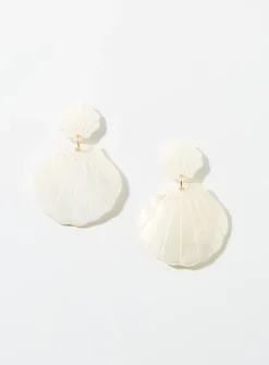 Double-seashell large earrings