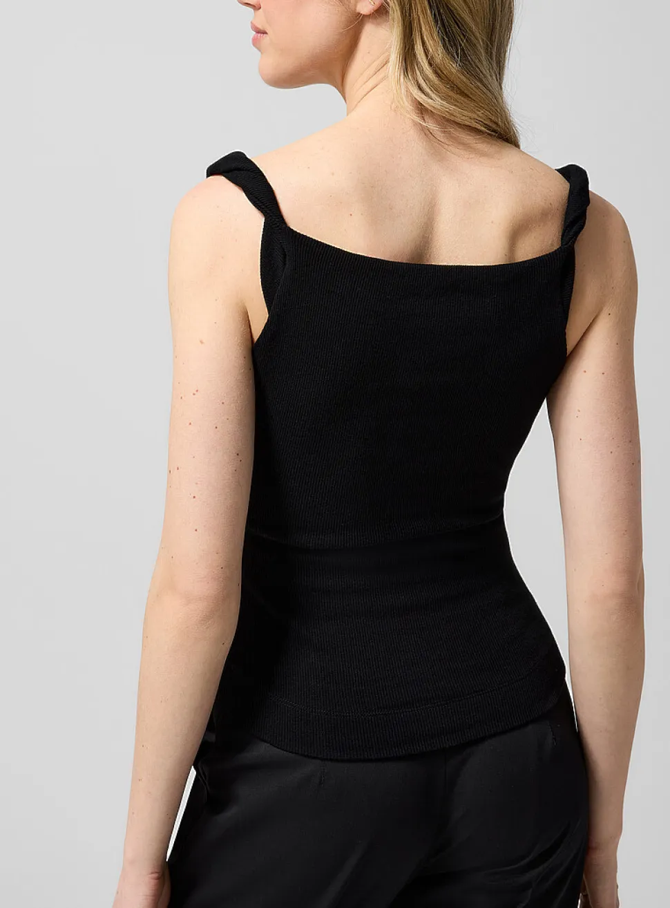 Draped-Collar Knit Top