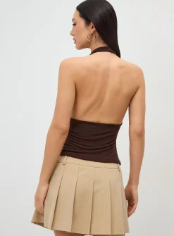Draped halter-neck cami