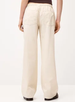 Drawcord-waist wide-leg jean