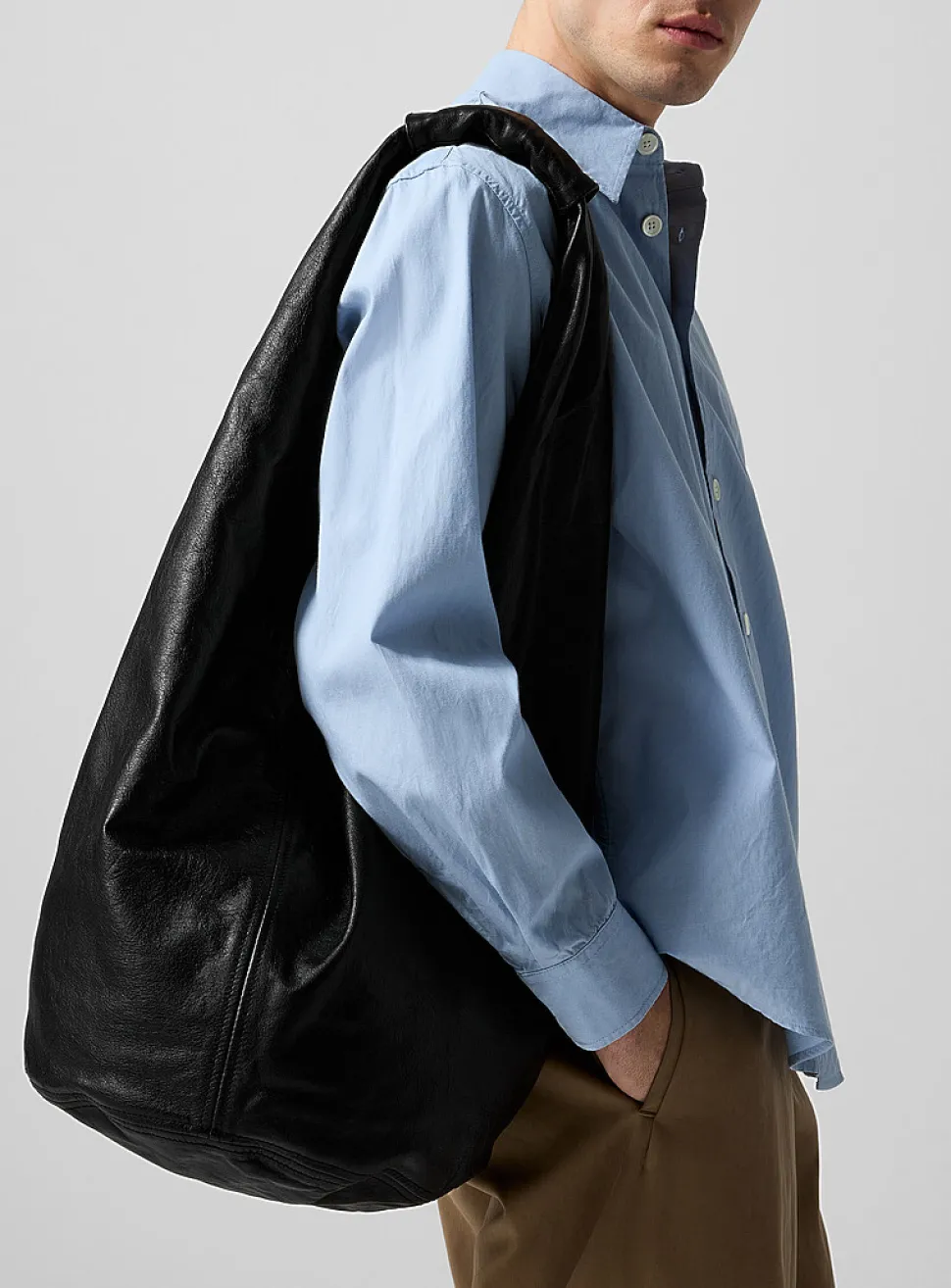 Drip leather handbag