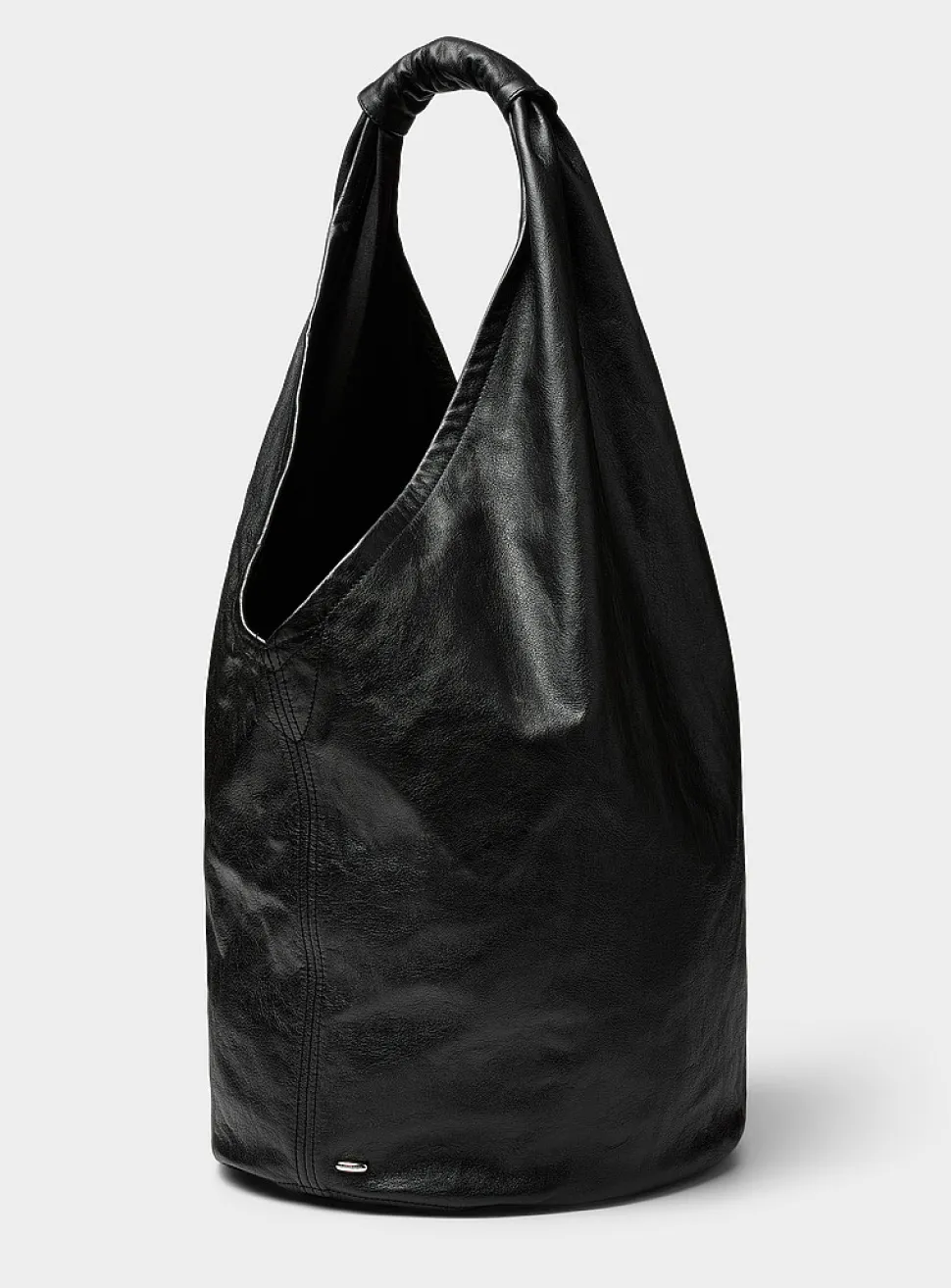 Drip leather handbag