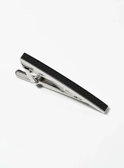 D-Shape textured tie clip