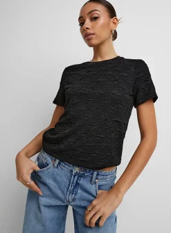 3D texture boxy-fit T-shirt