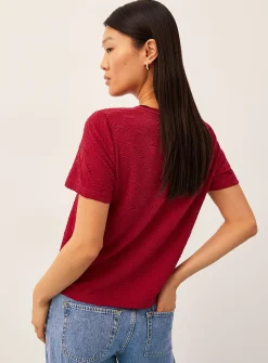 3D texture boxy-fit T-shirt